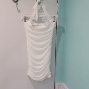 Unknown White Ruched Dress